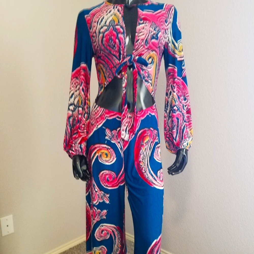 One of a kind Summer fun paisley  jumper